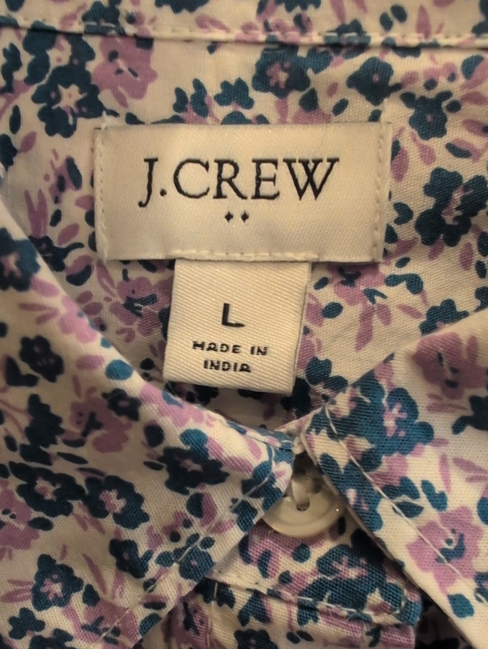 J. Crew Women's'Floral Button-Down Shirt in Blue and Pink - Picture 2 of 5